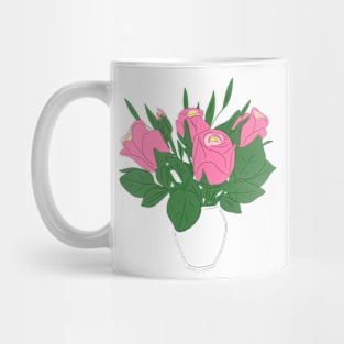 Roses Drawing Blossom Rose Bouquet Floral Pattern Mug